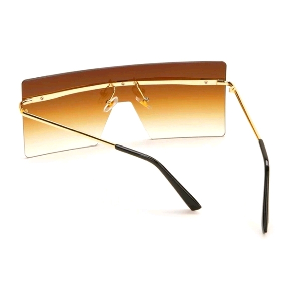 Rimless brown large sunglasses - Picture 2 of 5